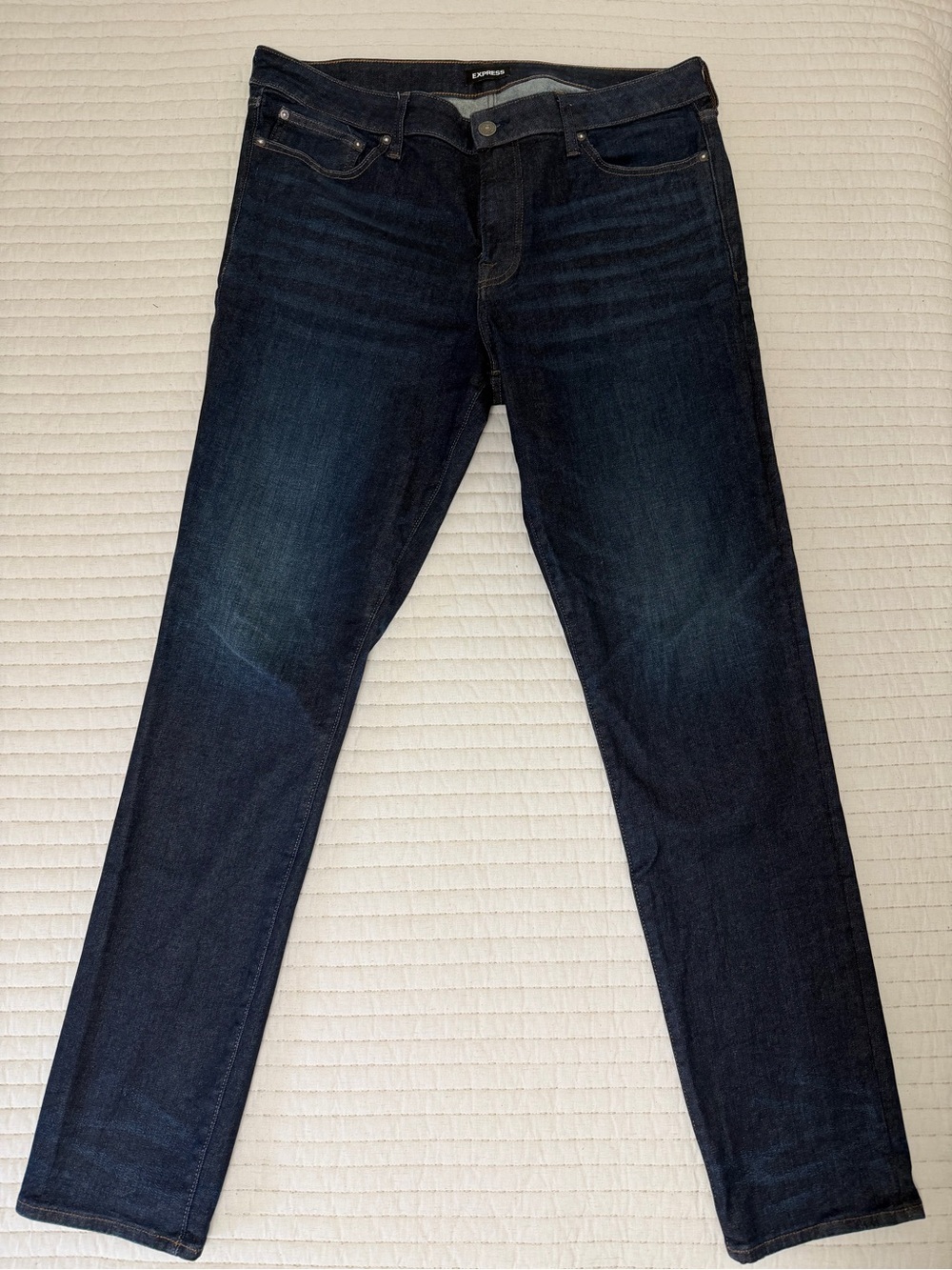 Express Men’s Dark Indigo Slim Straight Jeans